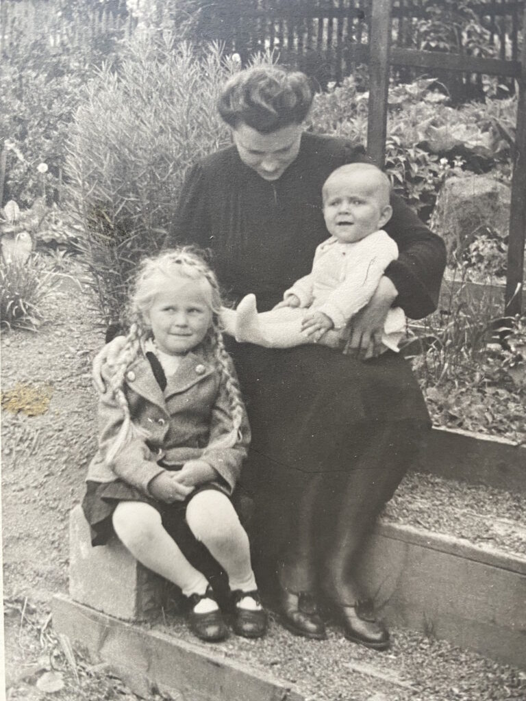 Adolf Ratzka with mother and sister 1944